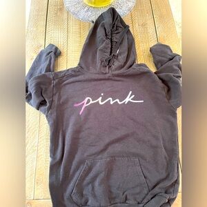 PINK Victoria's Secret Black Hoodie with Pink Logo